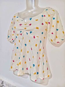 Cute Butterfly Print Top