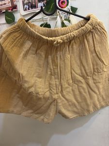 XL Beige Linen Shirt &amp; Shorts Set