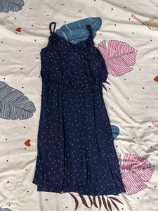 ✨ Dark Blue Floral Dress With Pockets – GAP ✨