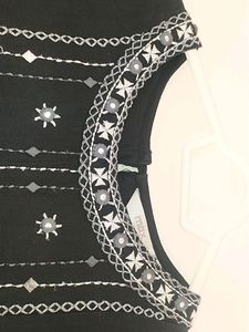 Black Thread Worked Kurti