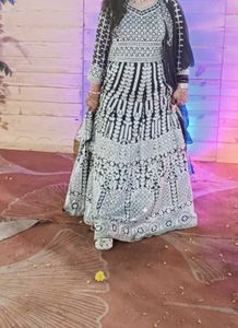 Bridal Engagement Skirt Kurti With Mirror Work
