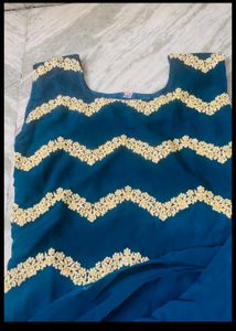 Stunning Teal shut with Golden Embroidery