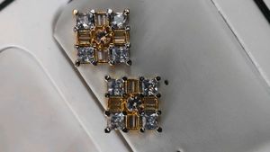 Sparkling Square Stud Earrings