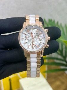 Michael Kors Rose Gold & White Watch