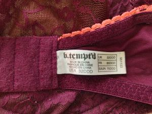 Burgundy Bra with Lace Detail