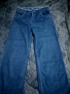 Wide Leg Blue Denim Jeans