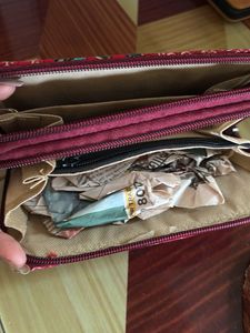 Boho Red Patterned Zip-Around Wallet