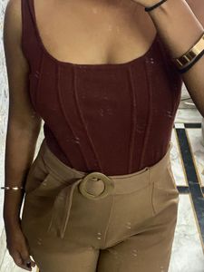 Burgundy Corset Top