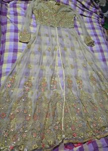 Long Net Anarkali With Plazzo