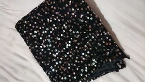 Sequin Embellished Black saree &amp; Blouse