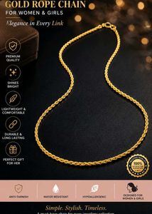 Classic Gold Rope Chain Necklace