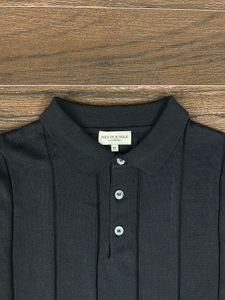 Classic Black Knit Polo Shirt