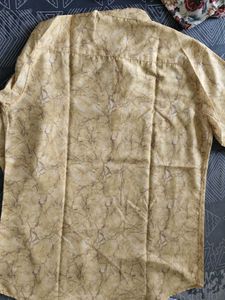 Men's Beige Marble Print Kurta