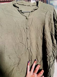 Army Green Colour Shirt Having 3/4 Sleeves…