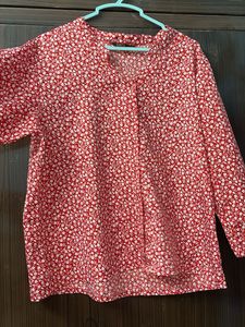 Red Floral Top