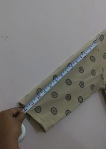 Front Slit Beige Kurta