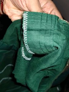 Bottle Green Cotton Silk Saree with blouse