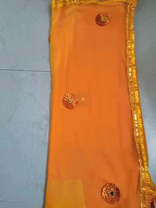 Orange Embellished Dupatta