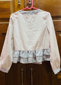 Chic Ruffled Front Tie Blouse