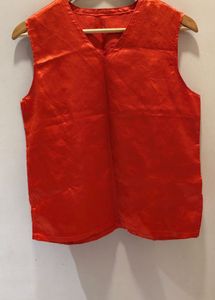 Satin V-Neck Sleeveless Top