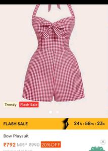 Cute Gingham Bow Playsuit