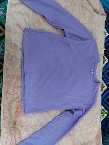 Lilac Long Sleeve Ribbed Top