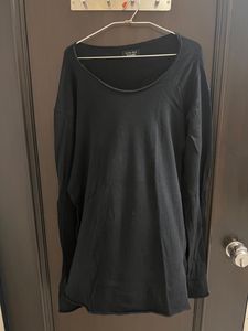 Zara Deep Neck Black T-shirt Used Once
