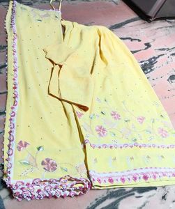 Yellow lenhga choli in 3 different colours