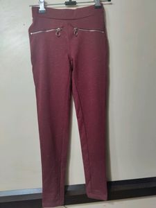Girls Printed Mid-rise Treggings With Zipper. New