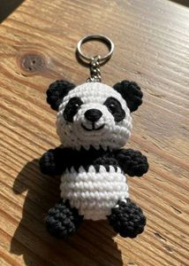 Crocheted Panda Keychain