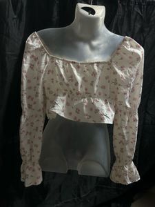 Floral Print Square Neck Crop Top