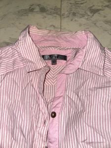 Pink Striped Button-Up Shirt