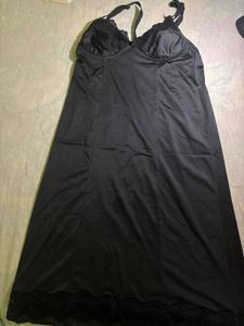 Elegant Black Lace Trim Slip Dress