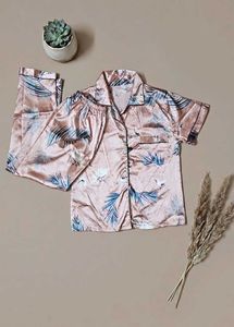 Silky Satin Pink Night Suit