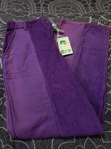 Colorblock Corduroy Pants