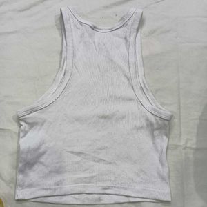 White 🤎Ribbed Crop Tank Top