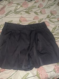 Dark Gray Pleated Skort, office siren , Y2K