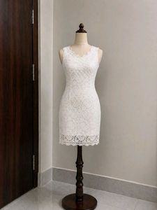 Elegant White Lace Mini Dress
