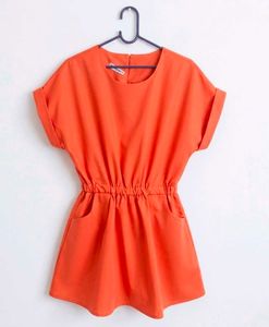 sunset Orange mini dress (with pockets) 🍊✨