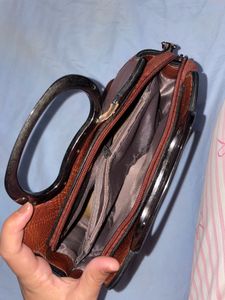 Vintage Brown Leather Handbag