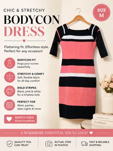 Striped Knit Midi Dress