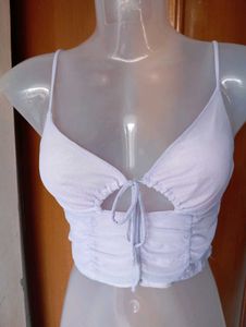 Lavender Ruched Halter Neck Top