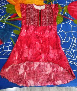 Cherry Red Colour Long Top
