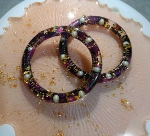 Unique Resin Bangles with mangalsutra and Pearls