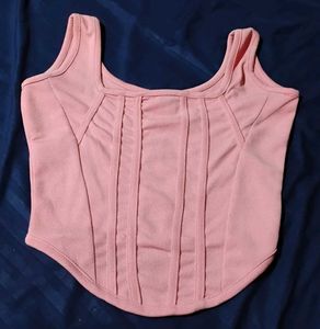 Stylish Pink Corset Crop Top