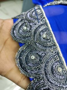 Elegant Blue &amp; Silver Saree