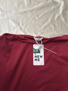 newme maroon ruched one shoulder maxi dress