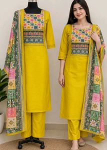 Yellow Kurta Set with Dupatta