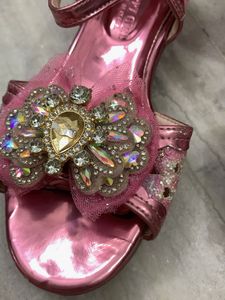 Sparkling Pink Bow Sandals for Girls
