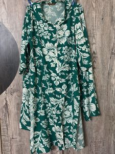 Green Floral Print Kurta
